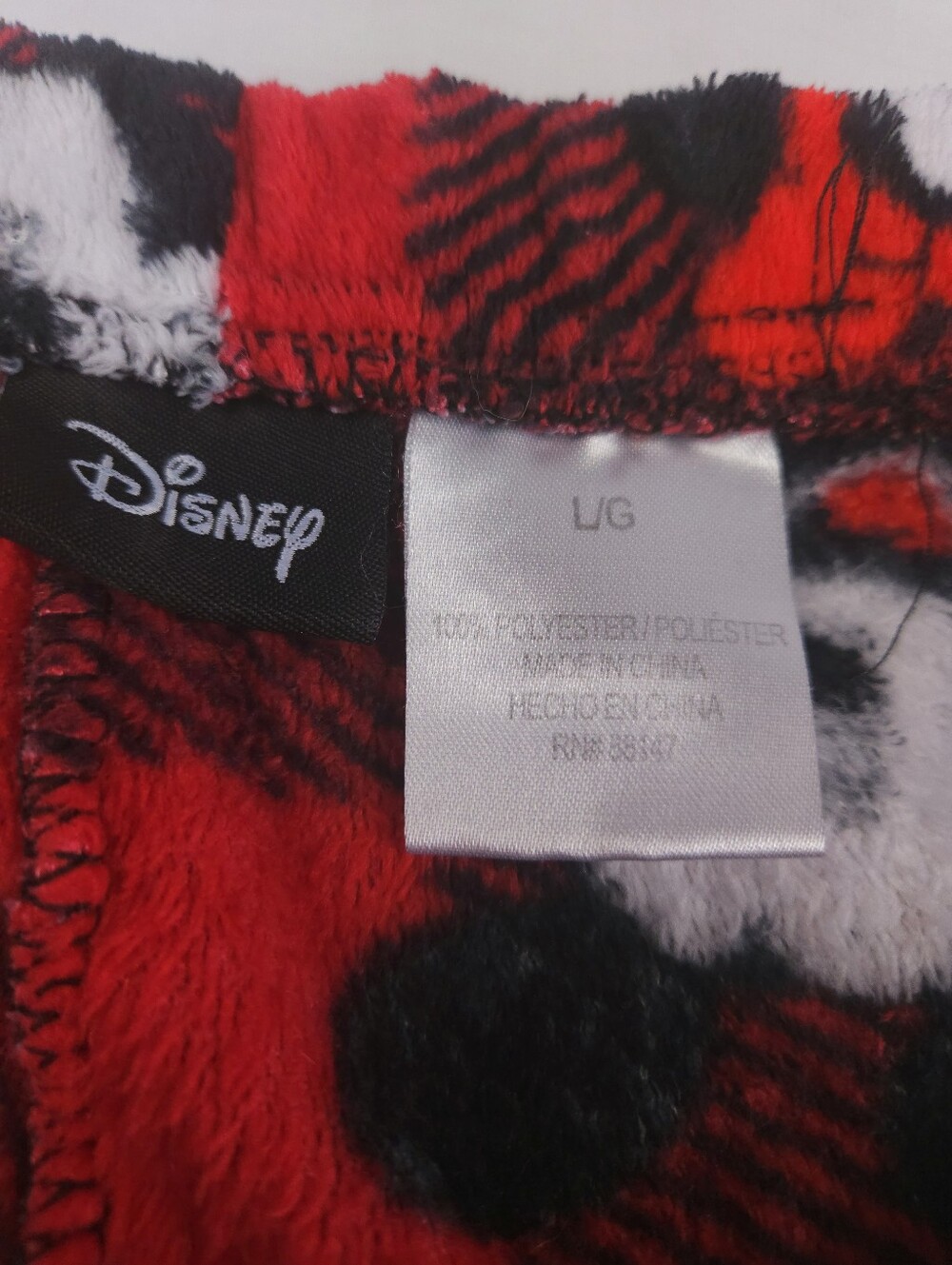 Disney Red and Black Minnie & Mickey Mouse Plaid Pajama Pants Size Large - Picture 4 of 4